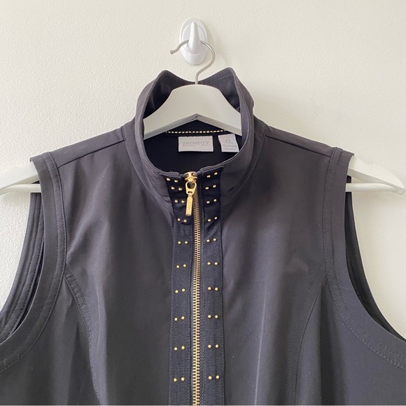 Zenergy By Chico’s Women’s Black with Studded Detail Vest - Picture 3 of 8